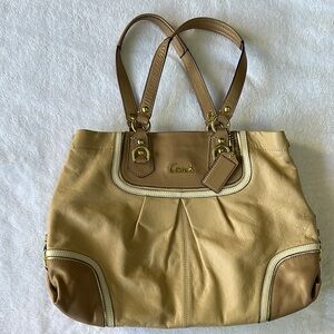 Coach Tan Leather Tote Bag
